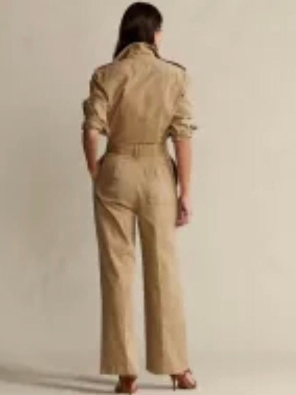 Polo Ralph Lauren Cotton Twill Jumpsuit In Montana Khaki Size 4 - Picture 2 of 15